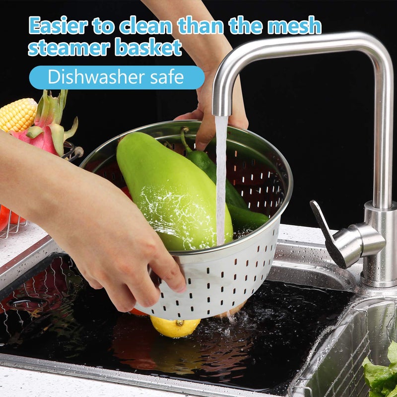 Haswe Steamer Basket for instant Pot Pressure Cooker, Accessories Set Compatible with 5/6/8 Qt InstaPot -18/8 Stainless Steel Strainer Insert with Silicone Handle,Divider,Egg Steamer Rack, 6 Quart - Image 5